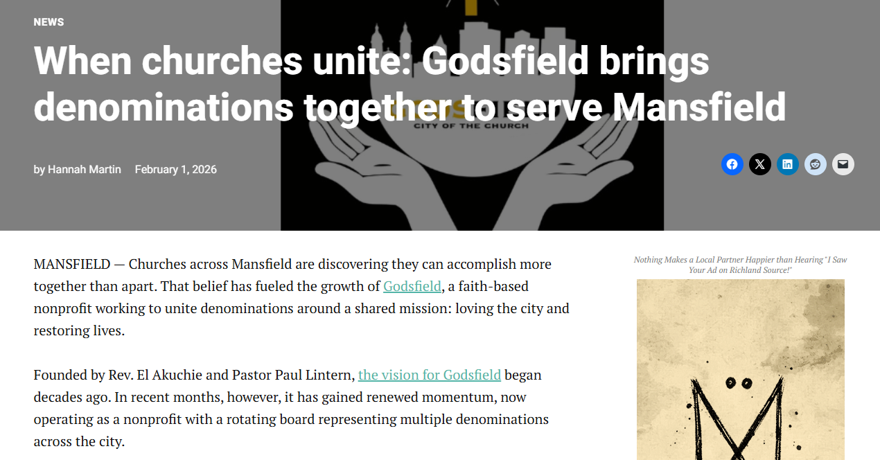 Richland Source: When Churches Unite — Godsfield Brings Denominations Together to Serve Mansfield
